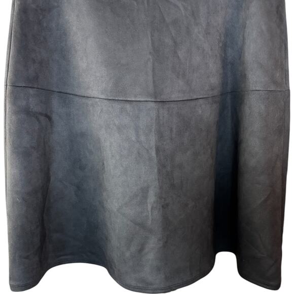 Anne Klein Womens Faux Suede Flared Skirt Black Size 8 NWT Knee Length - Picture 7 of 12